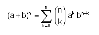 (a+b)^n = Summe(n=0..n)(n über k)*a^k*b^(n-k)